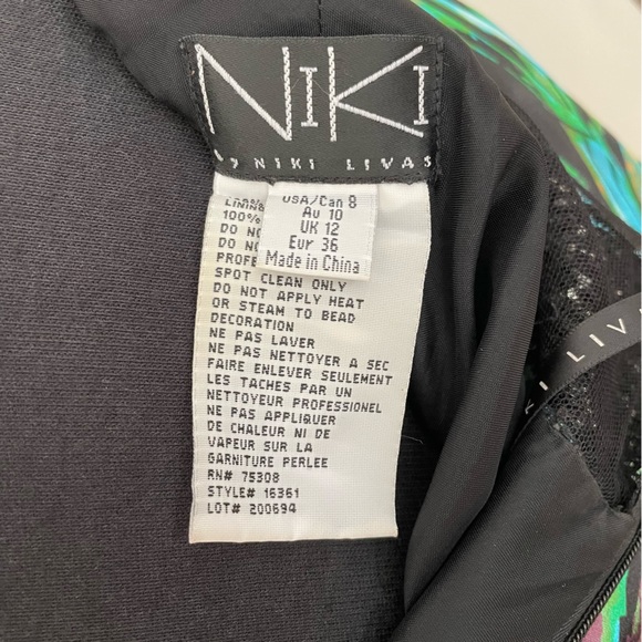 NIKI by Niki Livas Formal Prom Dress, Tropical/Mermaid/Rainforest Pattern - Picture 3 of 8